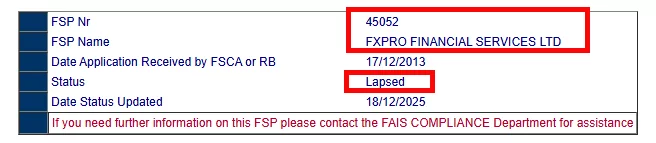 fxpro - FSCA - بروکر اف ایکس پرو