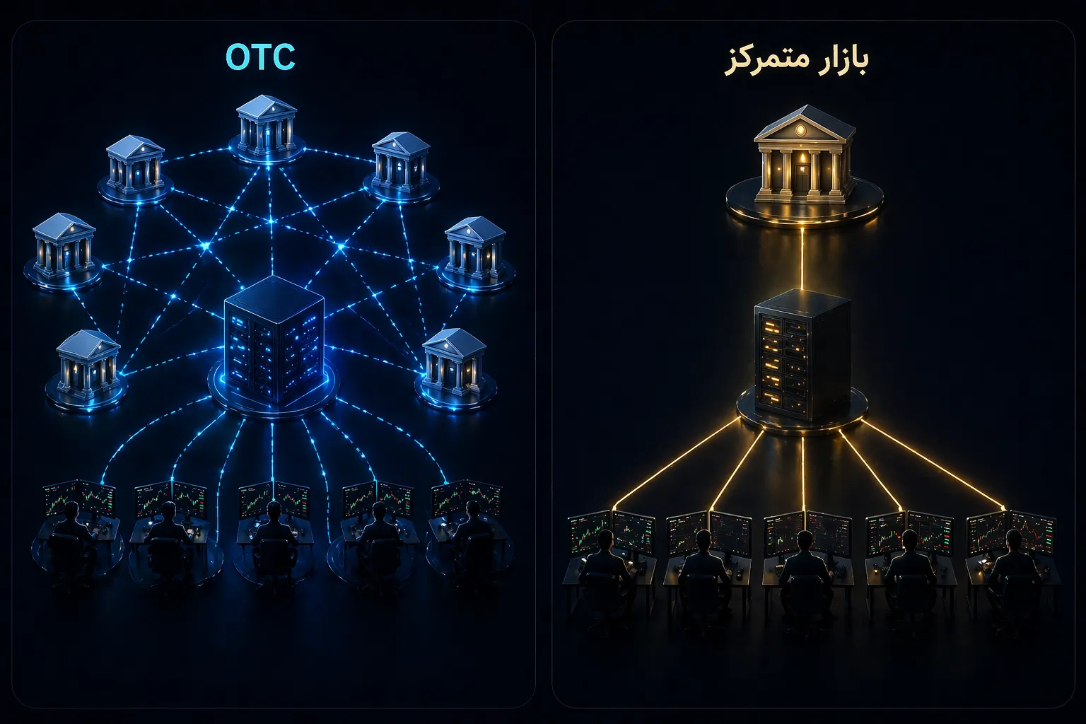 تفاوت ساختار بازار OTC با بازار متمرکز