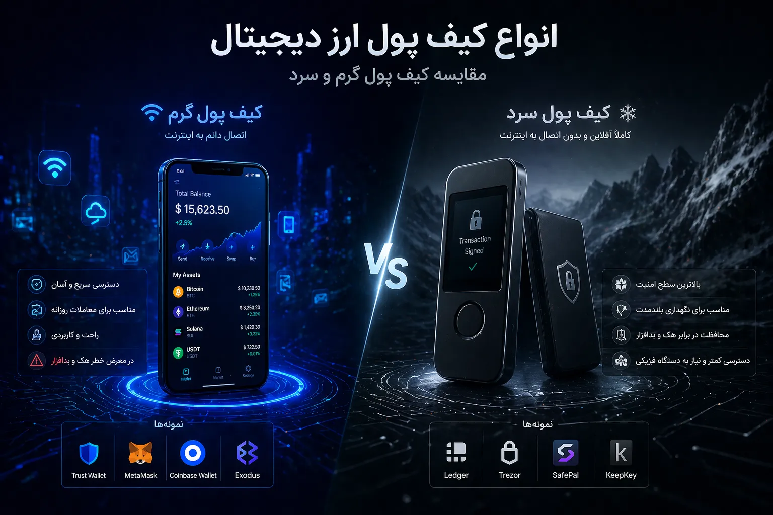 انواع کیف پول ارز دیجیتال