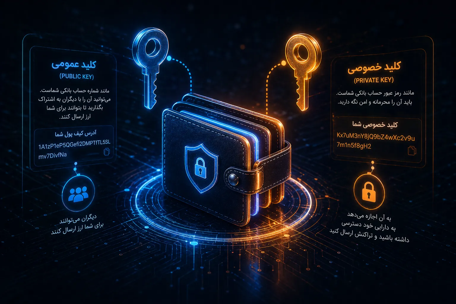 کیف پول ارز دیجیتال چگونه کار می‌کند